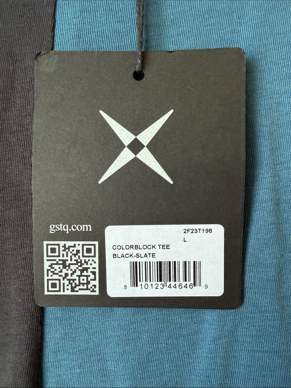 GSTQ Slate Blue / Black Colorblock Short Sleeve Mens Size Large - Picture 2 of 9